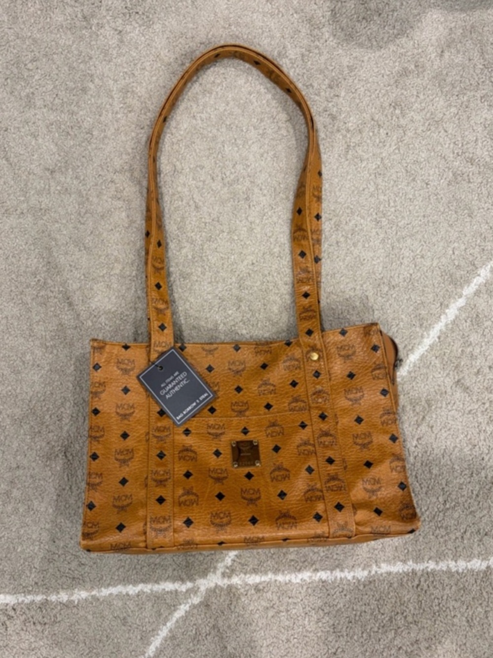 Vintage MCM Visetos Cognac Tote